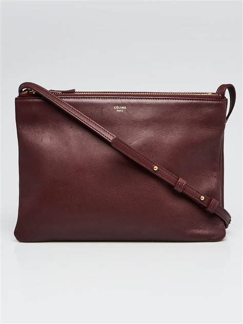 celine large trio burgundy|Large Trio bag in smooth lambskin .